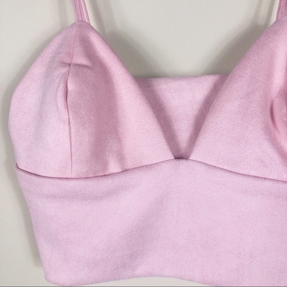 ✨SOLD✨ NWT Blush Pink Faux Suede Cropped Tank Top - Picture 4 of 6